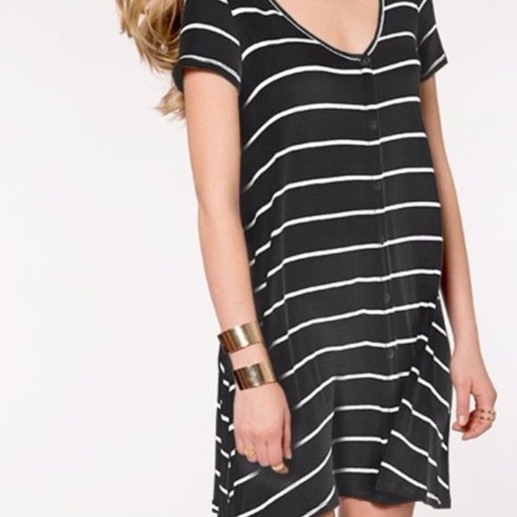 Dresses & Skirts - Soft Striped Black T shirt Dress